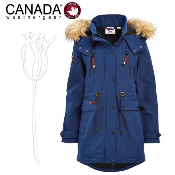 Canada Weather Gear Jackets & Blazers - Canada Weather Gear Royal Blue & Brown Faux-Fur Trim Hood Anorak Jacket